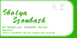 ibolya szombath business card